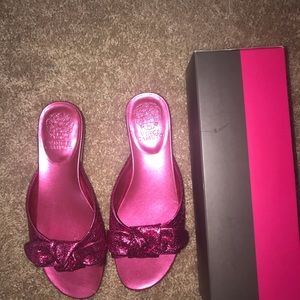 Vince Camuto Pink Bow Slides NWT Size 8